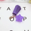 Purple tassel and resin star charm with golden lobster clasp for DIY accessories - Star Tassel Charm (K1450) / Purple