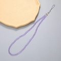 Detail of purple crystal beads lanyard with silver lobster clasp and decorative charms - Purple (K6147)