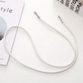 Cordon de téléphone croisé blanc tressé minimaliste avec boucle à ressort en métal argenté - Blanc (K2124-6mm)