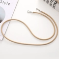 Bandoulière beige en similicuir avec mousquetons argentés pour sacs à main - Kaki (K2127-6mm)