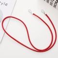 Lanière de téléphone rouge en denim avec double mousquetons argentés pour sacs - Rouge (K2129-6mm)