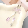 Sweet purple acrylic bow keychain with resin bear and heart charms for bags - Small Pendant / Purple Bear Heart Charm(K4853)