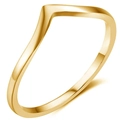 Minimalist 5mm V-shaped stainless steel ring with polished golden mirror finish - US 5 / Gold