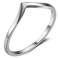 5mm silver polished stainless steel V-shaped chevron ring with a minimalist curved design - US 5 / Steel
