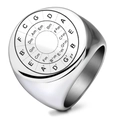 Stainless steel ring featuring a laser-engraved musical circle of fifths design - Size 7 / Steel