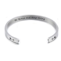 5mm silver stainless steel cuff bracelet with Be Brave and Keep Going engraving - Be Brave and Keep Going (3)