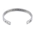 5mm silver stainless steel cuff bracelet with Beautiful girl you can do hard things text - Beautiful girl you can do hard things (5)