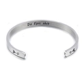 Silver 5mm stainless steel open cuff bracelet engraved with Do Epic Shit and arrows - Do Epic shit (9)