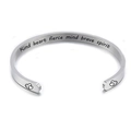 Silver 5mm stainless steel cuff bracelet with Kind heart fierce mind brave spirit engraving - Kind heart fierce mind brave spirit (21)