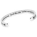 6mm stainless steel engraved bracelet with motivational quote and arrow accents - A Wise Woman Once Said fuck this shit and She Lived Happily Ever After