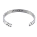 5mm silver stainless steel open bangle with I Fucking Love You engraving and hearts - I FUCKNG LOVE YOU (27)