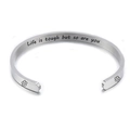 Silver 5mm stainless steel open cuff bracelet engraved with Life is tough but so are you - Life is tough but so are you (19)