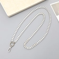 Dettaglio catena in alluminio argento con moschettone per tracolla porta cellulare - Tracolla Stile Cinturino Orologio (K2261) / Argento (Stile Cinturino Orologio)