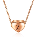 Roségouden harthanger ketting met een gegraveerde zwarte letter Z aan een fijne ketting - Roségoud Z