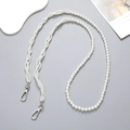 Cordino per cellulare in perle intrecciate con ciondolo a cuore e ganci in argento - K2217 Perla Intrecciata Tracolla