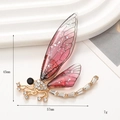 Libellen-Brosche mit rosa Farbverlauf, Kristallen und Goldbeschichtung für DIY-Schmuck - Libellenstil (D2146) / Rosa