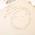 Elegante witte parel telefoonketting met gouden metalen karabijnsluitingen voor crossbody - K593 8mm Parel Crossbody (Gouden Gesp)