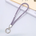 Sparkling purple rhinestone beaded phone wrist strap with silver metal ring clasp - 6mm Rhinestone Pendant Spring Ring Purple (K3463)