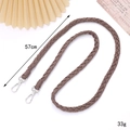 Dark brown hand-woven phone lanyard with silver swivel hooks, 57cm long and 33g weight - 14mm Woven Crossbody / Coffee (K2608)
