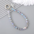 Colgante de cuentas de cristal irisado con perro globo plateado y cierre redondo - Gris Irisado (Colgante Perro Globo)