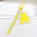 Llavero de oso amarillo de acrílico con texto Friends y tres dijes de ositos - Amarillo