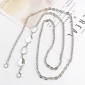 Silver alloy cross-body phone chain with irregular metal plates and lobster clasps - Silver
