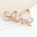 Artistic gold Lovely word charm with pearls and rhinestones for phone cases and shoes - Lovely Artistic Lettering Style (D095)