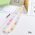 Colorful acrylic cube bead phone strap in macaron colors for women 190mm length - Macaron Multicolored (K1688小方块手机链)