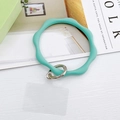 Silikon Wellen-Armband Schlüsselanhänger in Mintgrün mit rundem Metall-Federverschluss - Blau