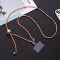 Adjustable gold metal chain phone strap with cross-body link and lobster clasp - Gold Iron Chain With Adjuster Ball