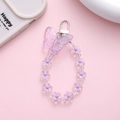 Portachiavi a fiori viola con ciondolo a farfalla laser per telefoni - Ciondolo Farfalla (K1861) / Viola