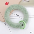 Green plush wrist strap phone charm with metal spring buckle, 97mm outer diameter - Wristband / Green (K1917)