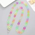 Colorful acrylic link chain strap with metallic lobster clasp for phone or bags - Crossbody Chain / High Gloss Transparent Light Acrylic