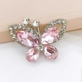 Pink butterfly charm with crystal wings for DIY phone cases and shoe accessories - D1476 Marquise Butterfly (Pink)