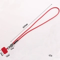 Crossbody leather phone lanyard in bright red with 600mm durable woven strap and metal clip - Short PU Leather Rope / Red
