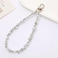 Colgante de moda para móvil con piedras de mármol blanco y cuentas de metal plata - Colgante Fragmentos Turquesa Blanca