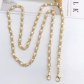 Bandoulière élégante en chaîne dorée avec perles blanches et fermoirs mousquetons - Style Long / Doré