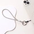 Cinturino da polso di lusso con strass argentati e diamanti brillanti per cellulare - Catena in Strass Bianca (K465)