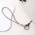 Dettaglio del cinturino da polso per telefono con strass sfumati e fibbie metalliche - Catena in Strass Arcobaleno (K464)