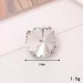 Dettaglio di strass in vetro tondo trasparente da 14mm con montatura a griffe in metallo - C425-14mm Tondo Incastonatura a Griffe