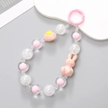 Pink beaded phone charm strap with heart and cute rabbit pendant for women accessories - K257 Little Rabbit Pendant (Pink) / Charm