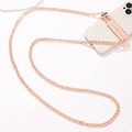 Crossbody rose gold curb chain with white marble phone case and heart-patterned bracket - D2185 Rose Gold Clip + D094 Rose Gold Chain