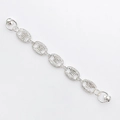 Silver alloy chain link with full rhinestones for jewelry DIY and accessory decoration - Pave Rhinestone Silver