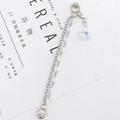 Dubbele zilveren ketting armband met witte kralen en iriserende ster hanger - Ster Stijl (K587)