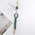 Détail des anneaux en résine vert foncé et chaîne en métal doré pour sacs et DIY - Chaîne à main / Vert Foncé