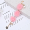 Rosa Nerzpelz-Armband für DIY-Handyhüllen mit Goldkette und Kamelienblüten-Anhänger - Hellrosa(K1413)