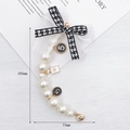 Elegante fiocco pied de poule con perle e ciondolo profumo per pantofole invernali - Bracciale di Perle con Fiocco (K157) / Senza Fibbia della Scarpa