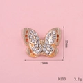 Colgante de mariposa oro rosa con pedrería para creación de joyas DIY y accesorios - 19x15 / D103 Mariposa de doble capa de diamantes completos