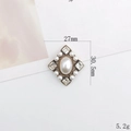 Vintage χρυσό μενταγιόν με πέρλες, 27mm x 30,5mm για DIY αξεσουάρ κοσμημάτων - Στυλ Ρομβοειδής Πολύτιμος Λίθος (D1729)