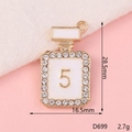 Number 5 perfume bottle charm with white enamel and rhinestones for DIY shoe jewelry - D699 Number 5 Perfume Bottle (White)